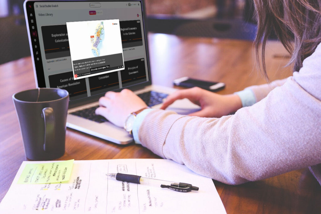 Female Teacher in the Navigate Platform watching a video